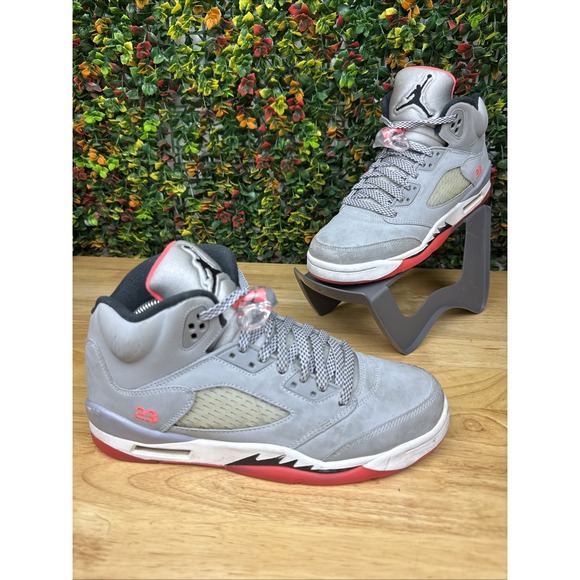 Nike Air Jordan 5 Retro V Shoes Hot Lava Cool Grey 440892-018 Women 10 Youth 8.5 - Picture 1 of 13